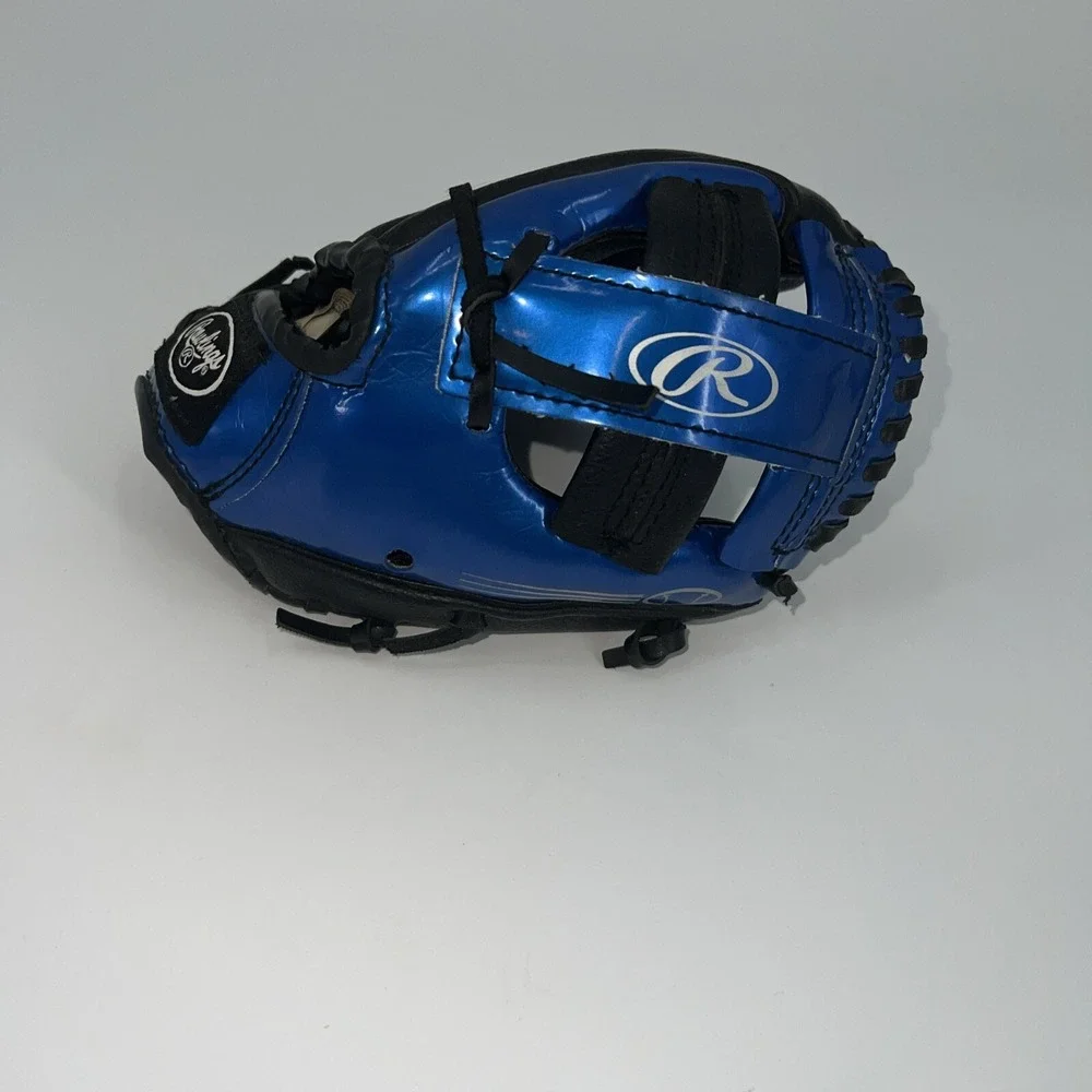 Rawlings Left Handed‎ Baseball Glove Youth 8.5 Inch PL85BBLC Metallic Blue/black